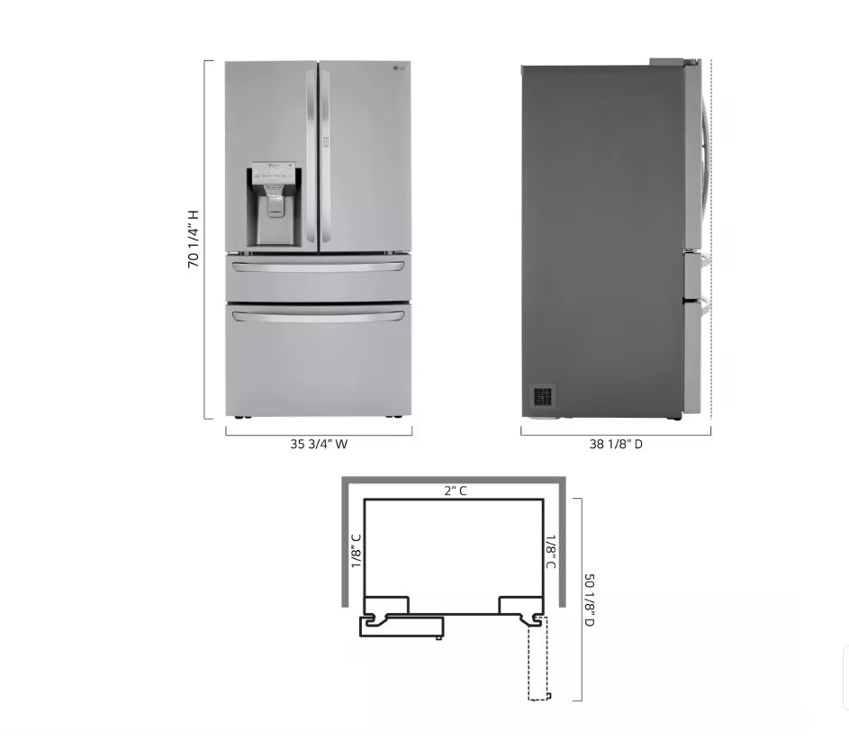 LG 30 cu. ft. 4-Door French Door Refrigerator - LRMDS3006S