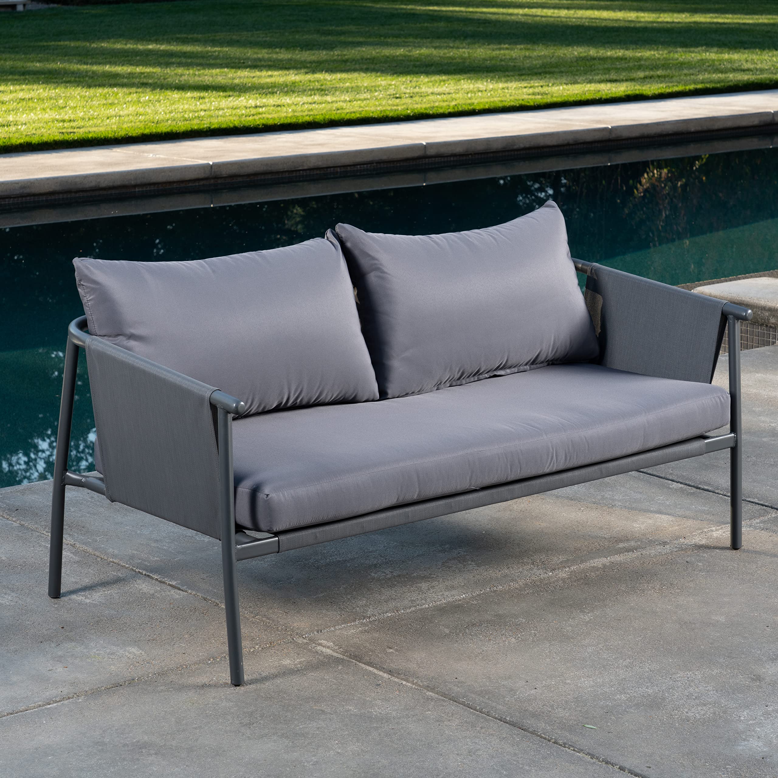 4-Piece Outdoor Patio Conversation Set with Loveseat & Chairs