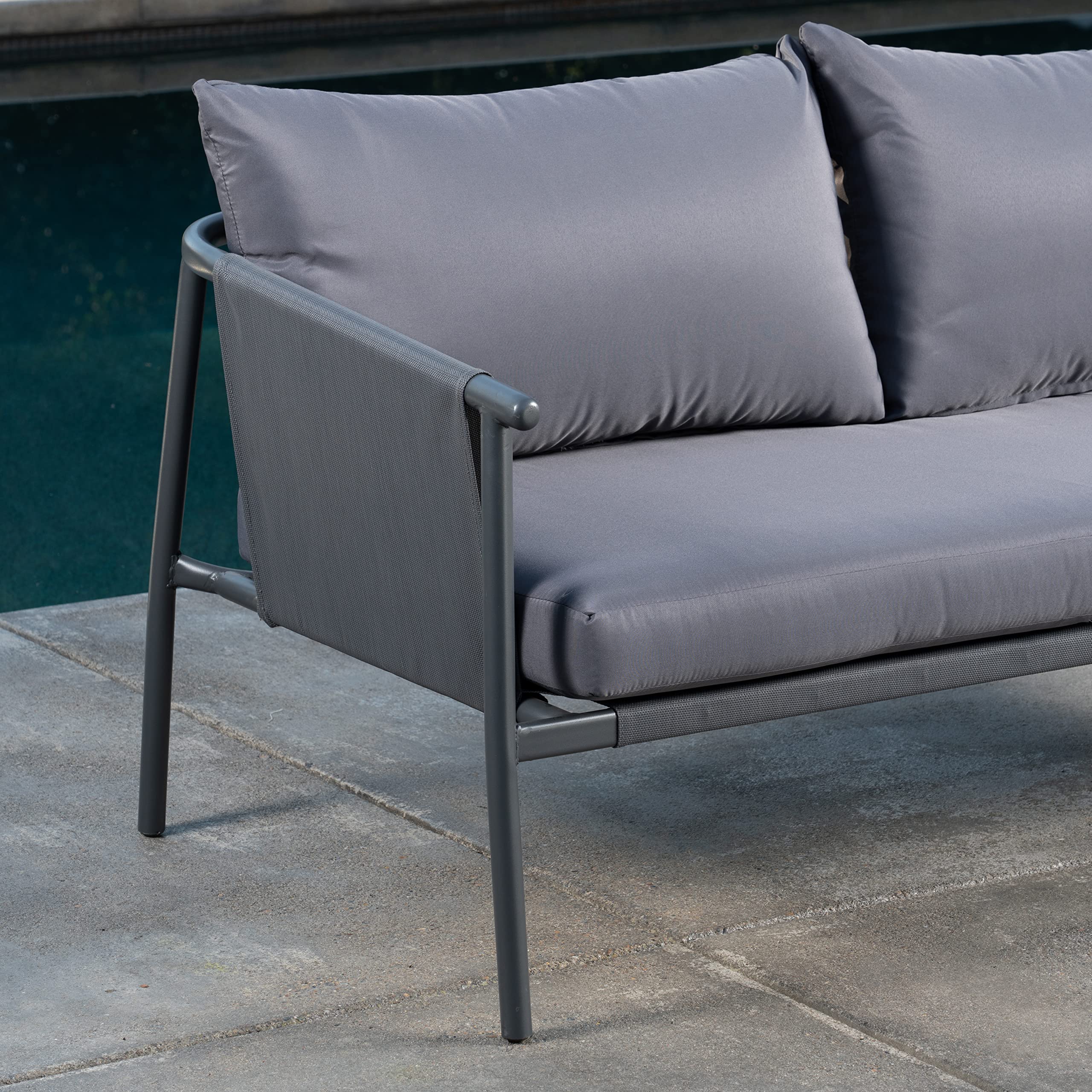 4-Piece Outdoor Patio Conversation Set with Loveseat & Chairs