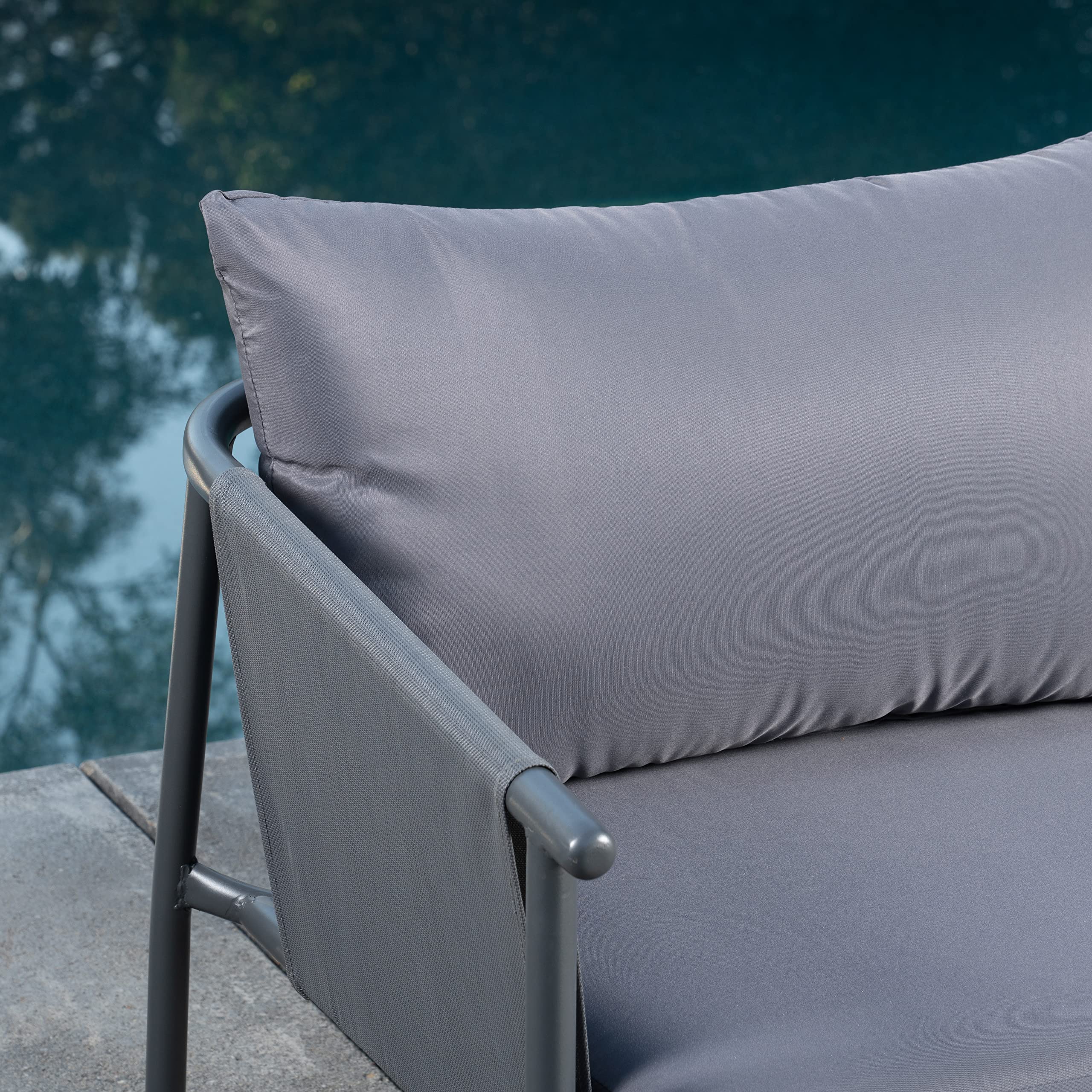 4-Piece Outdoor Patio Conversation Set with Loveseat & Chairs