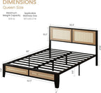 Base de cama tapizada con plataforma, cabecero acolchado y almacenaje bajo la cama