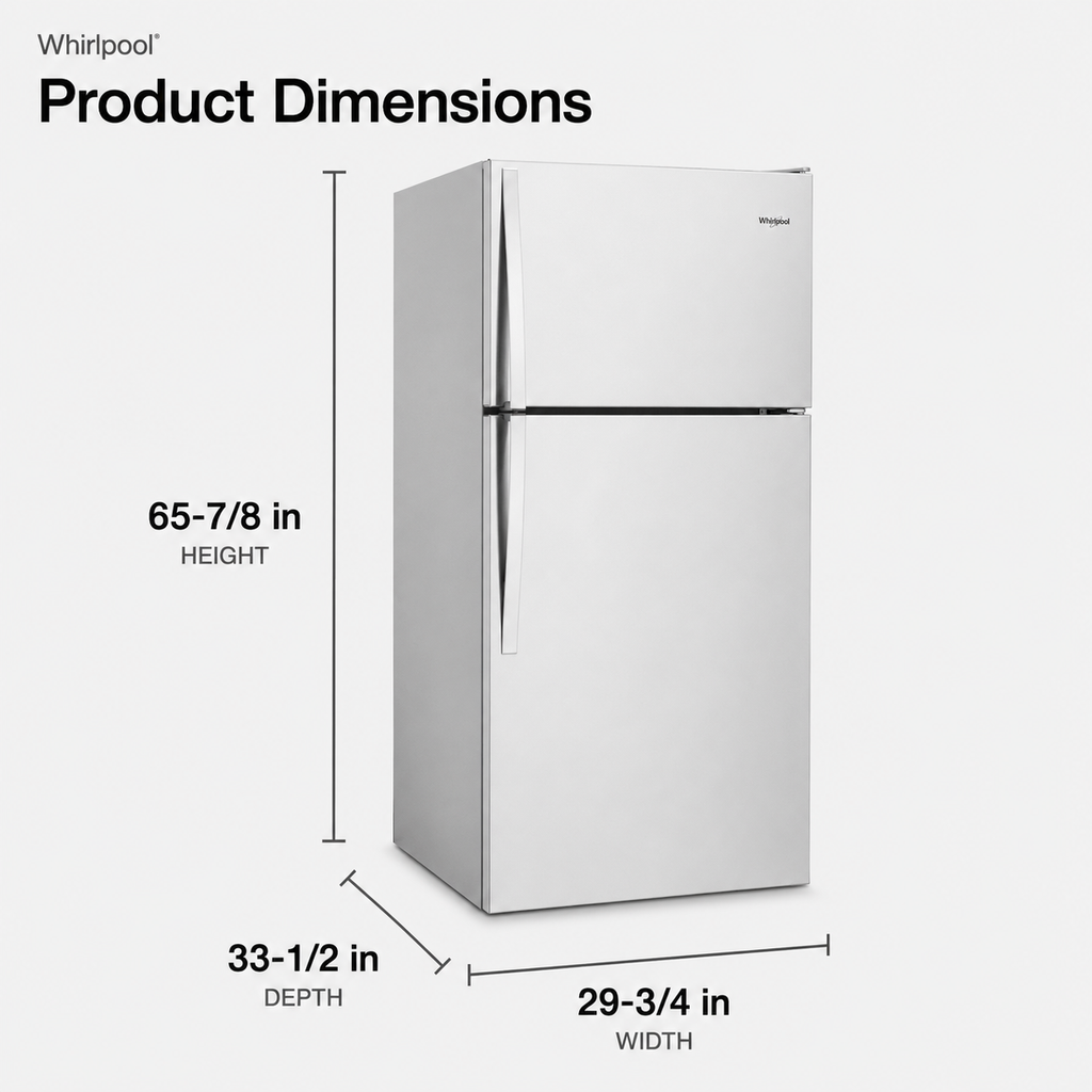 Whirlpool 18.2 cu. ft. Top Freezer Refrigerator - WRT318FMDM