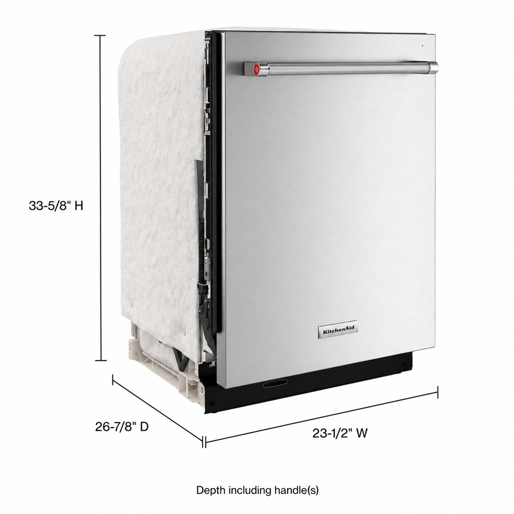 KitchenAid 24 in. Top Control Dishwasher with 3rd Rack - KDTM604KPS