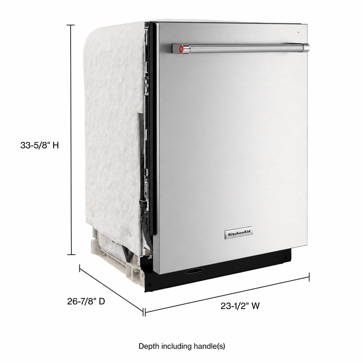 KitchenAid 24 in. Top Control Dishwasher with 3rd Rack - KDTM604KPS